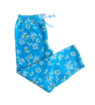 Kadın Desenli Yumuşak Polar Kışlık Pijama Eşofman Tek Alt (Mavi)