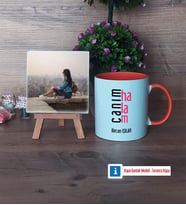 Halaya Hediye Fotoğraflı Dekoratif Taş, Kupa Bardak Beyaz Hediye (Model 13)