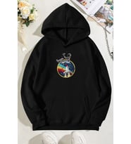 Unisex Nasa Baskılı Sweatshirt (Siyah)