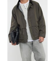 Tasarım Düz Astarlı Yaka Standart Regular Ceket Unisex Regular Fit Kadife Yaka Detaylı Mont (Haki)