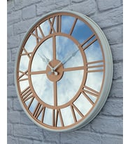 Markakanvas Metal Kasa AYNALI Duvar Saati  ( Çap 50 cm -Çap 80 cm ) (Bakır)