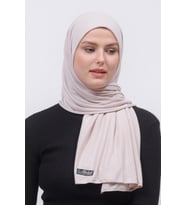 Tesettür Penye Şal Düz (Latte)