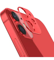 İPhone 12 3D Metal Kamera Koruyucu Metal Lens (Kırmızı)