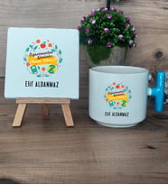 Öğretmenler Günü Hediyesi Hediye Seti Kupa Bardak T Kulplu ve Dekoratif Taş Öğretmenler Günü Hediyesi (Model 3)