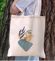 BK Gift Modern Art Tasarımlı Kanvas Bez Çanta, Baskılı Omuz Çantası, Alışveriş Çantası, Plaj Çantası, Arkadaşa Hediye (Model 3)