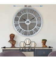 Markakanvas Mermer Desenli  Duvar Saati  Çap 50-80 cm (Gri)