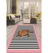 Dijital Kaymaz Taban Yıkanabilir Modern Renkli Salon Halısı Mutfak Halısı Yolluk ND-HT-606 (Pembe)