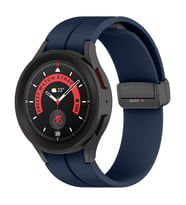Samsung Galaxy Watch 6 40 43 44 47mm Uyumlu Kavisli Coastal Manyetik Tokalı Silikon Kordon (Lacivert)