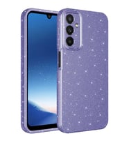 Samsung Galaxy A24 Kılıf Kamera Korumalı Simli Lüks Işıltılı Silikon (Mor)