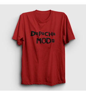 Presmono Unisex Sarı Logo Depeche Mode T-Shirt 140433tt (Kırmızı)