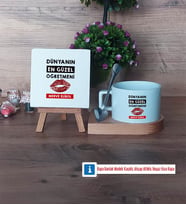 Kadın Öğretmene Hediye Dekoratif Taş, Kupa Bardak Kırmızı Hediye (Model 7)