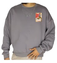 UNİSEX KİŞİYE ÖZEL BASKILI WAFERWEAR SWEATSHİRT (Açık Gri)