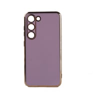 Galaxy S23 Plus Kılıf Zore Bark Kenarları Altın Renk Kılıf (Lila)