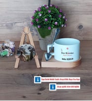 Fen Bilimleri Öğretmeni Kupa Bardak Beyaz ve Fotoğraflı Ahşap Anahtarlık Hediye (Model 8)