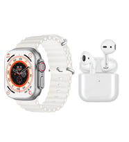 Watch 8 Ultra Tasarımlı T800 Ultra Akıllı Saat 1.99 HD Ekran ve Pro 5 Bluetooth Kulaklık (Gümüş)
