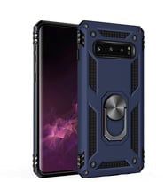 Microsonic Samsung Galaxy S10 Kılıf Military Ring Holder (Lacivert)