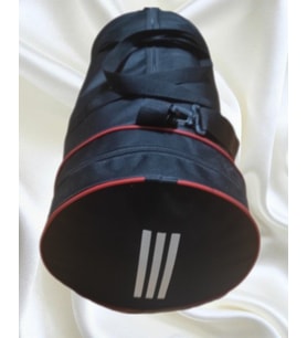 SEVBAGS 600 DENYE ÇİZGİLİ SİLİNDİR SPOR ÇANTASI (Siyah)