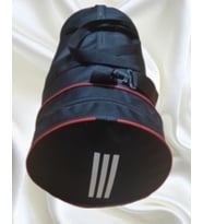 SEVBAGS 600 DENYE ÇİZGİLİ SİLİNDİR SPOR ÇANTASI (Siyah)
