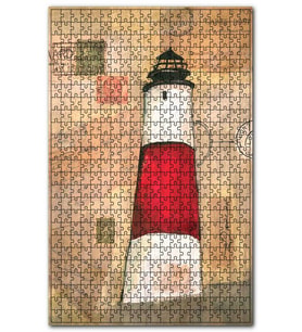 Cakapuzzle Deniz Fenerli Mektup Görseli Puzzle Yapboz MDF (Ahşap) (1000 Parça)