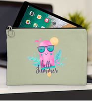 BK Gİft Yaz Temalı-5 Tablet Çantası 30x21cm(12 Renk Seçeneği), Ipad Çantası, Baskılı Tablet Kılıfı (Mint Yeşili)