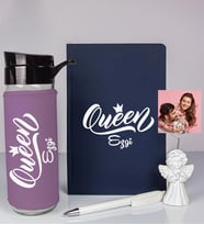 Kişiye Özel Defter Kalem Matara Ve Fotoğraflı Notluk Seti 93533 (Lacivert)
