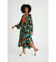 Pune Model Kimono - Plaj Elbisesi Mayo Üstü Kimono - Bayan Kimono (Siyah)
