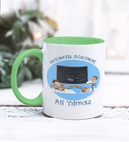 Matematik Öğretmeni Tasarımlı Kişiye Özel Kupa Bardak (Yeşil)