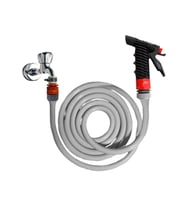 Plasyay Düz Sulama Yıkama Hortum Rekorlu ve Yeni Tetik Başlıklı Set 3.5 Metre (Gri)