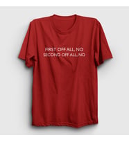 Presmono Unisex Sarı First Off All No T-Shirt 399848tt (Kırmızı)