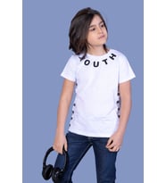 Toontoy  Erkek Çocuk Youth Baskılı Tişört (Beyaz)