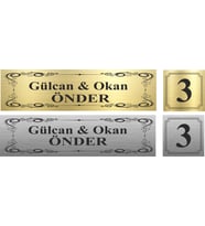 Kişiye Özel Kapı İsimliği ve Kapı Numarası Model 7 (Gold)