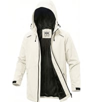 Ghassy Co.Erkek Rüzgarlık/Yağmurluk Outdoor Omuz Detaylı Mevsimlik Füme Spor Ceket (Beyaz)