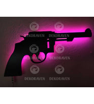 Shotgun Led Işıklı Tablo (Pembe)