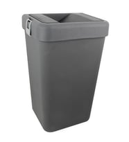 Motek 40 Litre Hassas Kapaklı Tek Gözlü Çöp Kovası (Siyah)