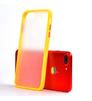Uyumlu Model Apple iPhone 6 Plus / 6S Plus Kılıf Arka Buzlu Mat Kapak (Sarı)