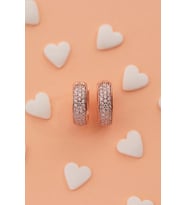 Elika Silver Taşlı Halka Model 925 Ayar Gümüş Çocuk Küpesi (Rose)
