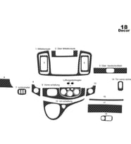Meriç® Opel Vivaro Torpido Kaplama Maun 18 Parça 2007-2011 (Karbon)