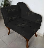 Yeni Model Tekli Köşe Koltuğu Josefin Bench Ceviz Ayak (Siyah)