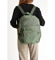 Klinkır Hafif Kadın Sırt Çantası 38*28 Cm Günlük Kullanım İçin İdeal Çok Cepli Hafif Su İtici Kumaş (Yeşil)