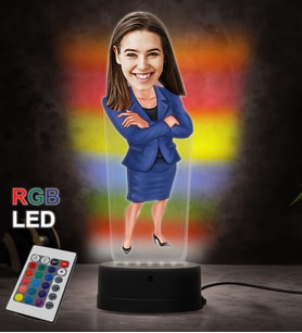 Doğum Günü Hediyesi,Sevgiliye Hediye, Kişiye Özel Fotoğraflı Bankacı Karikatür 3D Led Lamba (RGB)