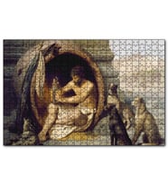 Cakapuzzle Fıçının İçindeki Diogenes ve Köpekler  Puzzle Yapboz MDF (Ahşap) (500 Parça)
