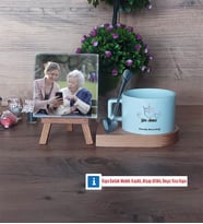 Yılın Annesi Fotoğraflı Dekoratif Taş, Kupa Bardak Beyaz Hediye (Model 8)