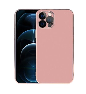 iPhone 12 Pro Max Kılıf Viyana Yüzeyi Buzlu Transparan Tasarım (Rose)