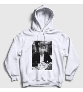 Presmono Unisex Beyaz Magnus Carlsen Büyükusta Satranç Kapüşonlu Sweatshirt 424293tt (Beyaz)
