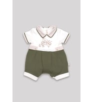 Kamping Baskılı Erkek Bebek Tulum 11551 (Yeşil)