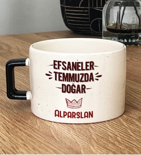 Kişiye Özel Efsaneler Temmuzda Doğar Hediye Lüks Fincan Doğum Günü Hediyesi (Siyah)