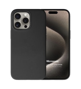 Microsonic Apple iPhone 15 Pro Kılıf Metalist Leather Turuncu (Siyah)