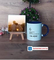 Eşe Hediye Fotoğraflı Dekoratif Taş, Kupa Bardak Beyaz Hediye (Model 3)
