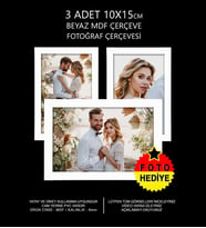 3 Adet 10x15 Çerçeve - Mdf Çerçeve - Fotoğraf Çerçevesi (Beyaz)
