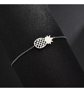 Kişiye Özel 925 Ayar Gümüş Ananas Bileklik (Gümüş)